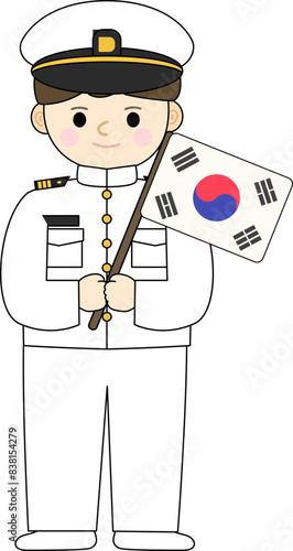 대한민국 호국보훈의 달 벡터 일러스트 오브젝트 (Korea Navy Uniform, Navy Character, 현충일, 국군의 날, 625 전쟁, 연평해전, 육군, 한국 군인, 군복, 모자, 장교, 여군, 무궁화, 태극기, 현충원, 전쟁기념관, 국가유공자, 보훈가족)