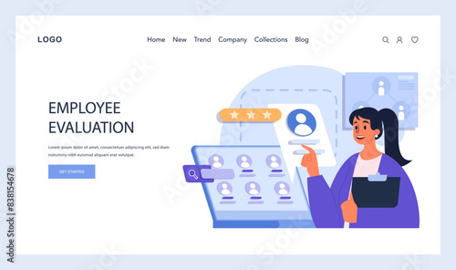 Employee Evaluation concept. Flat vector illustration.
