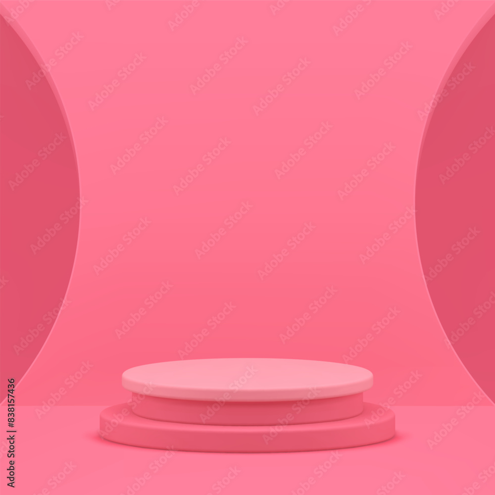 3d cylinder podium pedestal with curved wall background for presentation realistic vector 3d cylinder podium pedestal with curved wall background for presentation realistic vector