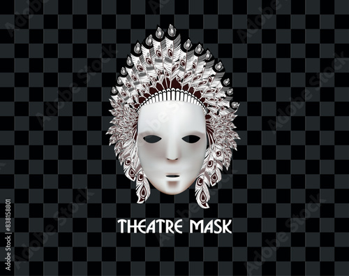 Theatrical masks in the headdress of North American Indians. Indifference.
