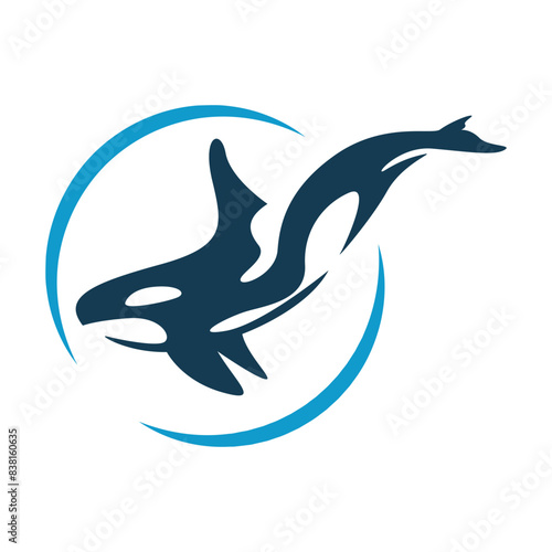 Orca whale icon logo design