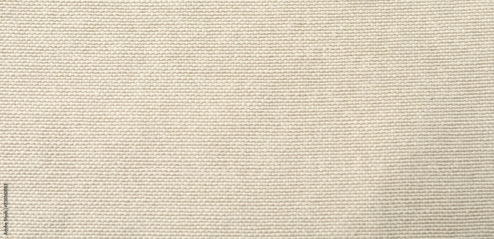 Fototapeta premium Texture of beige fabric as background, top view