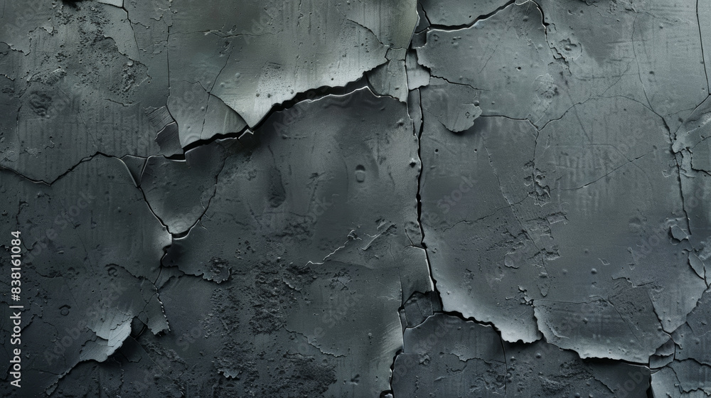 Close-up of a stark concrete wall with varied crack formations, portraying a monochrome aesthetic. Close-up of a stark concrete wall with varied crack formations, portraying a monochrome aesthetic.