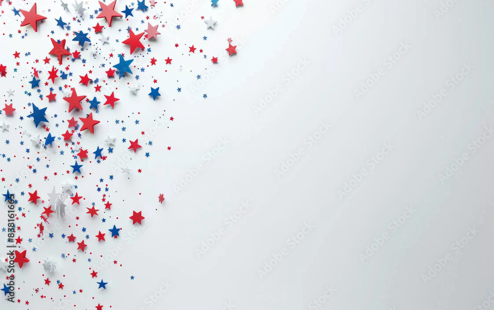 A white background with a red, white and blue star pattern A white background with a red, white and blue star pattern