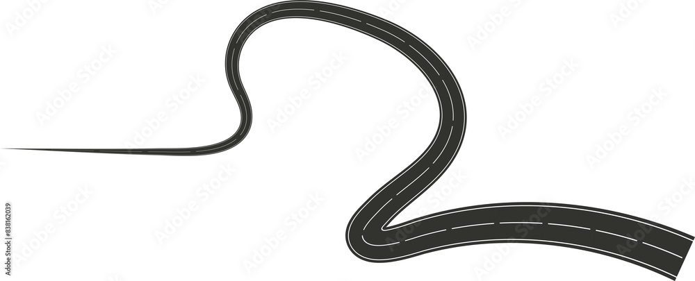 Street turn and curve long way, road, race, highways, asphalt Street turn and curve long way, road, race, highways, asphalt