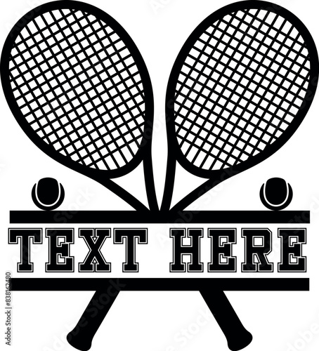 Vector of tennis rackets with copy space