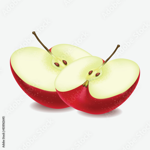 red apple with a slice