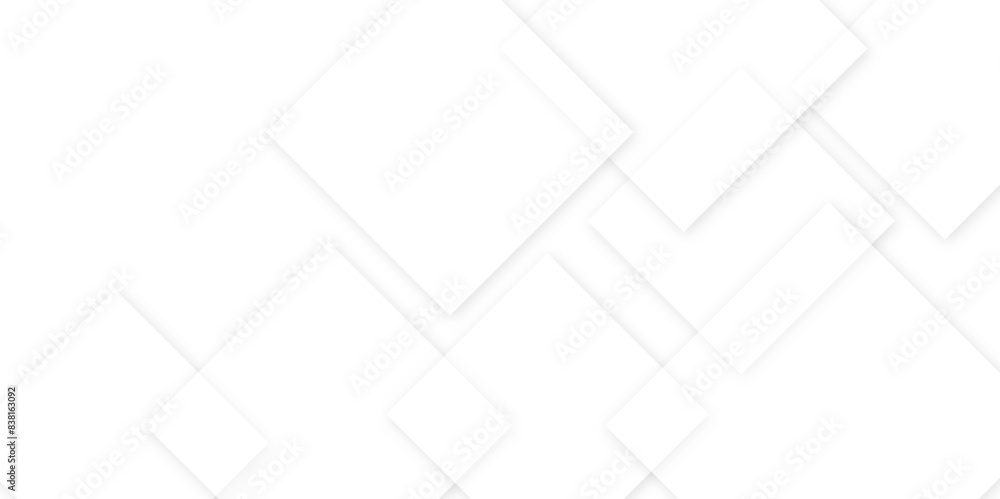 Square pattern on banner with shadow. Abstract white and grey color geometric background with copy space. Modern and minimal concept. You can use for cover, poster, banner web. Square pattern on banner with shadow. Abstract white and grey color geometric background with copy space. Modern and minimal concept. You can use for cover, poster, banner web.