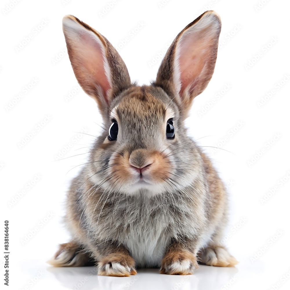 Obraz premium Cute rabbit isolated on white background