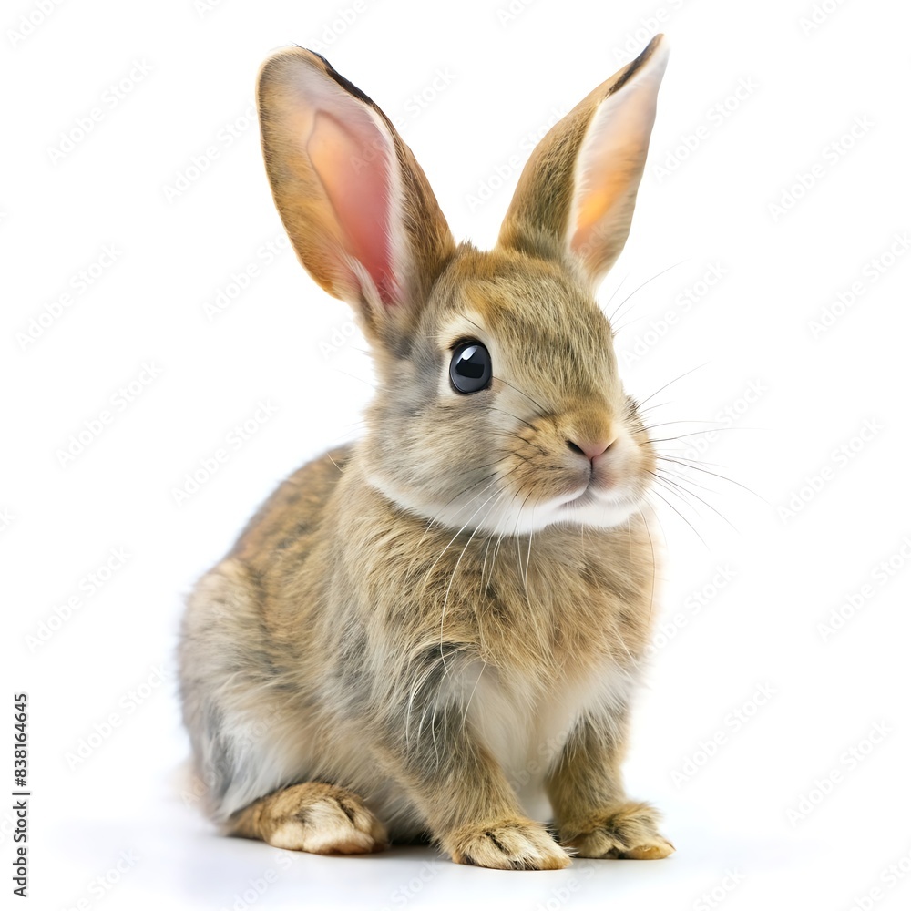 Obraz premium Cute rabbit isolated on white background