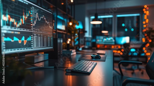 Wallpaper Mural Modern Office Workspace Of A Stock Trader  Torontodigital.ca