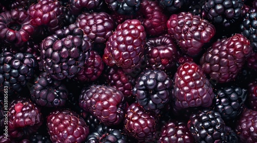 ripe washed blackberries generative ai