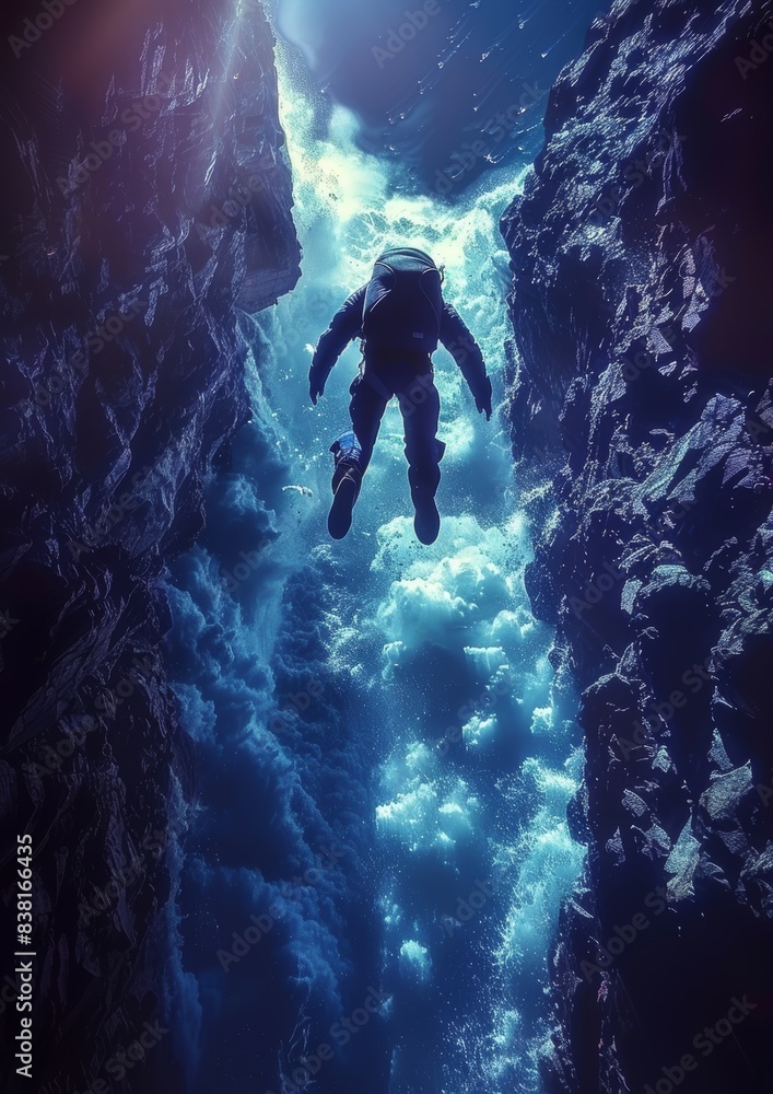 Skydiving Freefall: A skydiver in freefall with the earth visible below, showcasing the thrill and vastness of the sky. Skydiving Freefall: A skydiver in freefall with the earth visible below, showcasing the thrill and vastness of the sky.