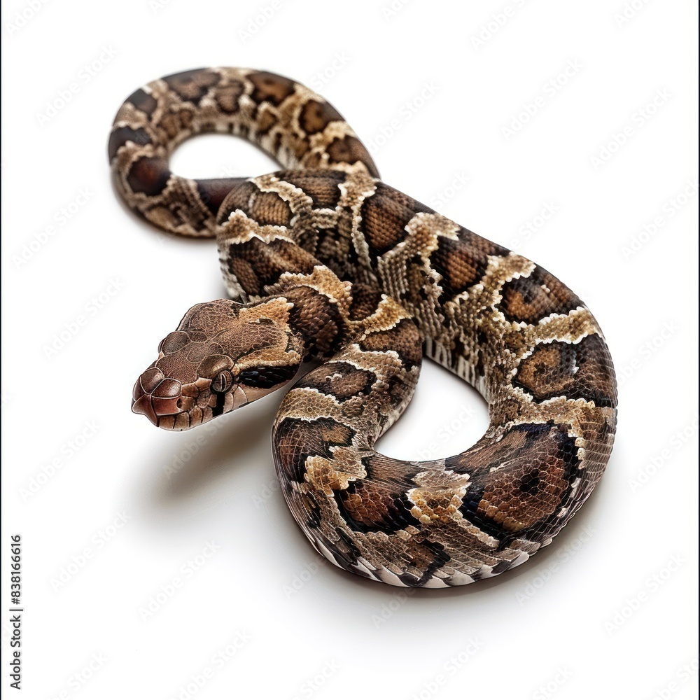 Snake isolated on white background. High-quality wildlife photography Snake isolated on white background. High-quality wildlife photography