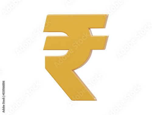 Rupee icon 3d render illustration