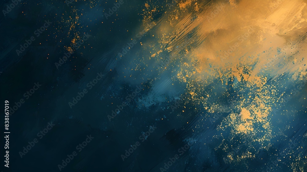 Obraz premium Gradient Gold to dark azure background