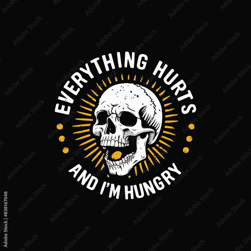 skull and crossbones with typography