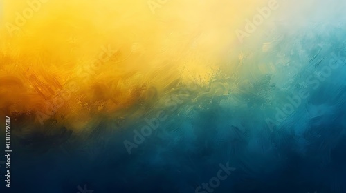 Gradient sapphire to sunny yellow abstract