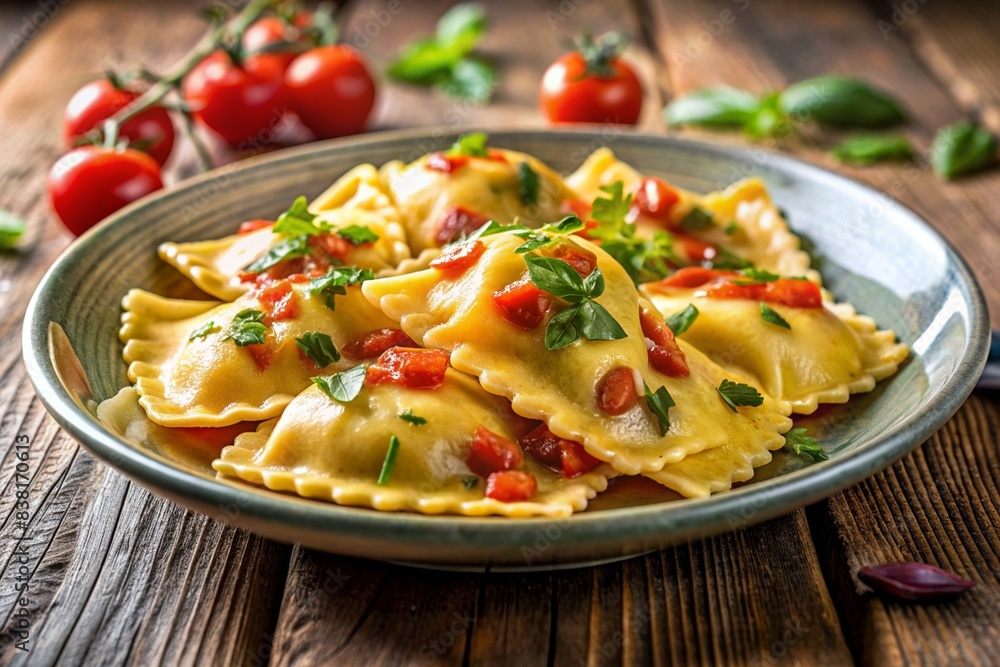 Italian Ravioli with tomatoes and basil Italian Ravioli with tomatoes and basil