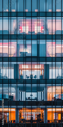 pôrdio de escritrios moderno com janelas reflexivas