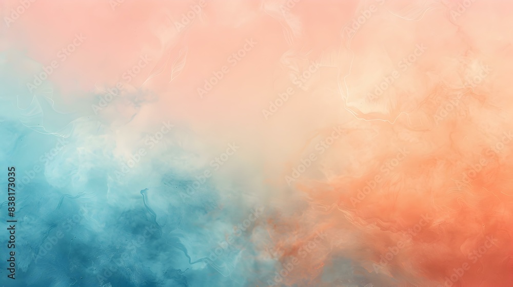 Obraz premium Gradient Azure to peach smooth effect backdrop