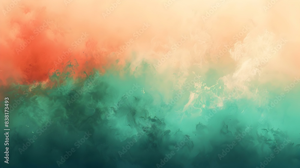 Obraz premium Gradient emerald to coral abstract