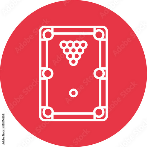 Billiard line circle icon