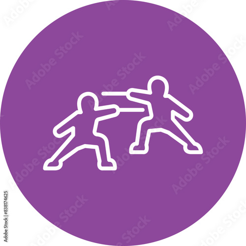 Fencing line circle icon