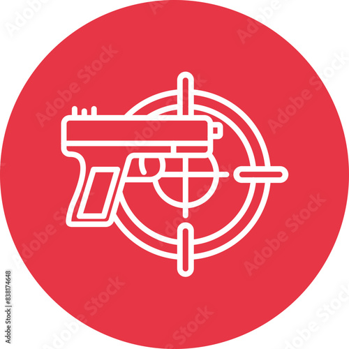 Shooting game line circle icon
