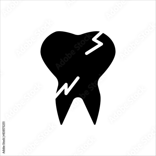 Tooth icon. Dentistry symbol. Medical sign. Dentalhealth. Isolated on white background