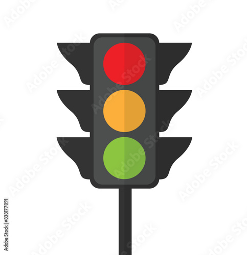 Traffic Lights Flat Style. Driving and road signs concept vector