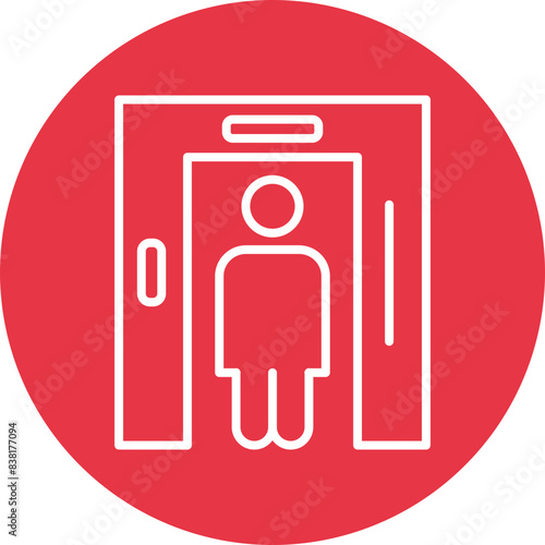 Airport Security line circle icon