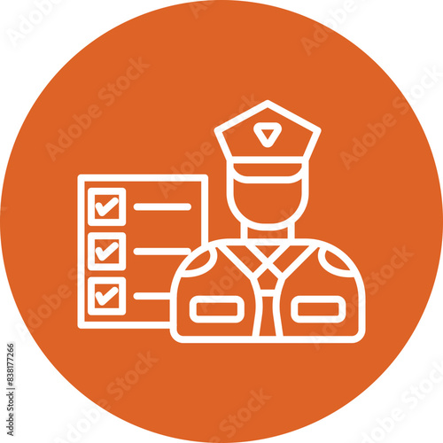Airport Customs line circle icon