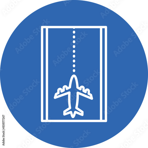 Airport Runway line circle icon