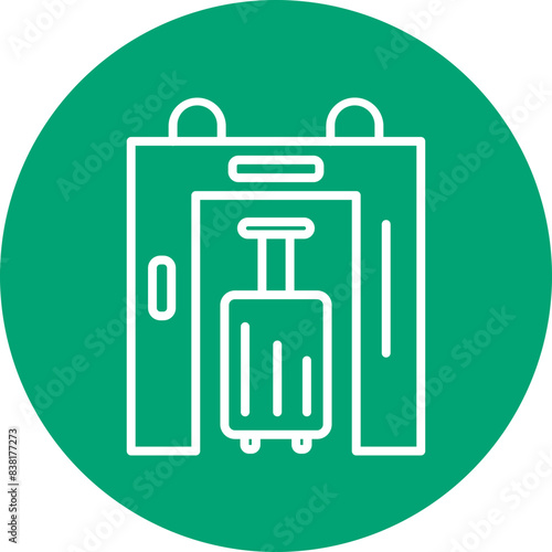 Airport Security Check line circle icon