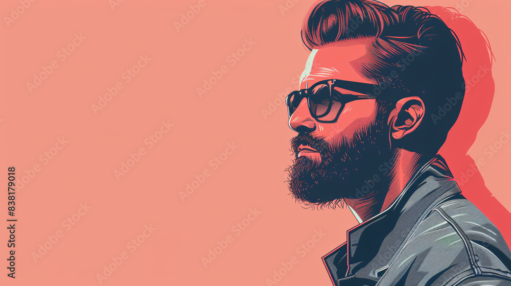 Stylish Gay Man with Confident Expression in Vector Illustration Against Minimal Background Stylish Gay Man with Confident Expression in Vector Illustration Against Minimal Background