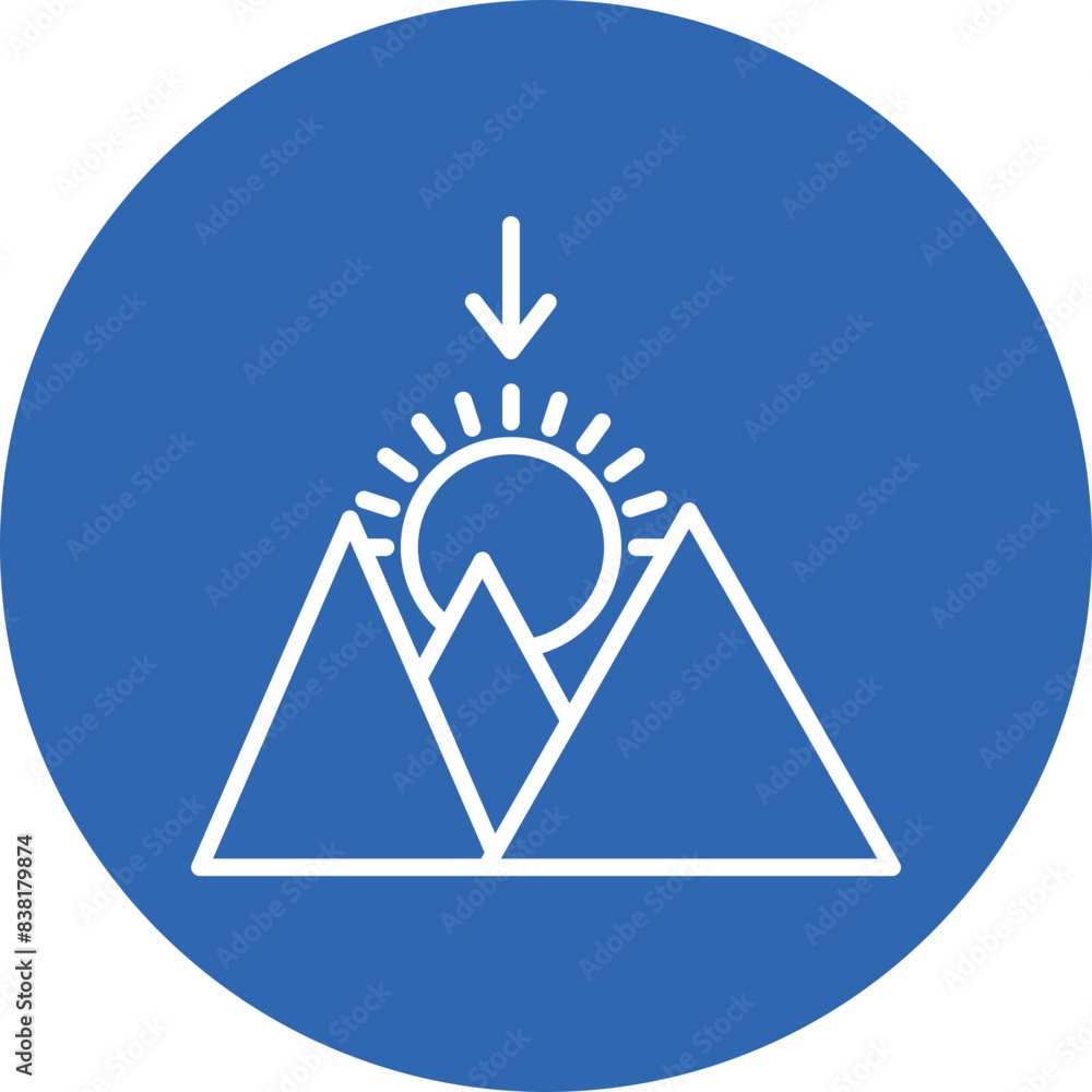 Sunset line circle icon Sunset line circle icon