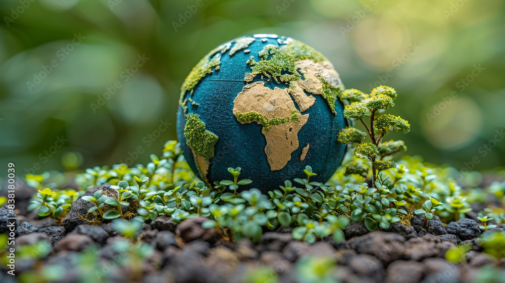Concept Save the world save environment The world is in the grass of the green bokeh background Concept Save the world save environment The world is in the grass of the green bokeh background