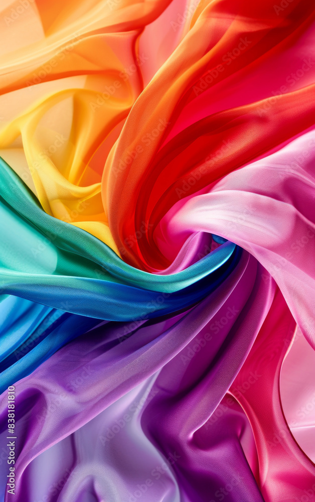 A colorful piece of fabric with a rainbow pattern A colorful piece of fabric with a rainbow pattern