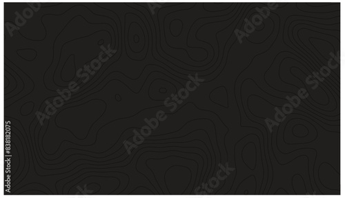 Topography wave background. Abstract topographic curve lines. Topography maps. White line on black background.