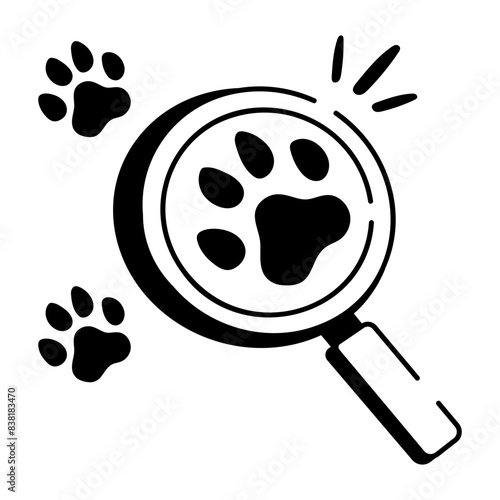 A doodle icon of animal footprints 