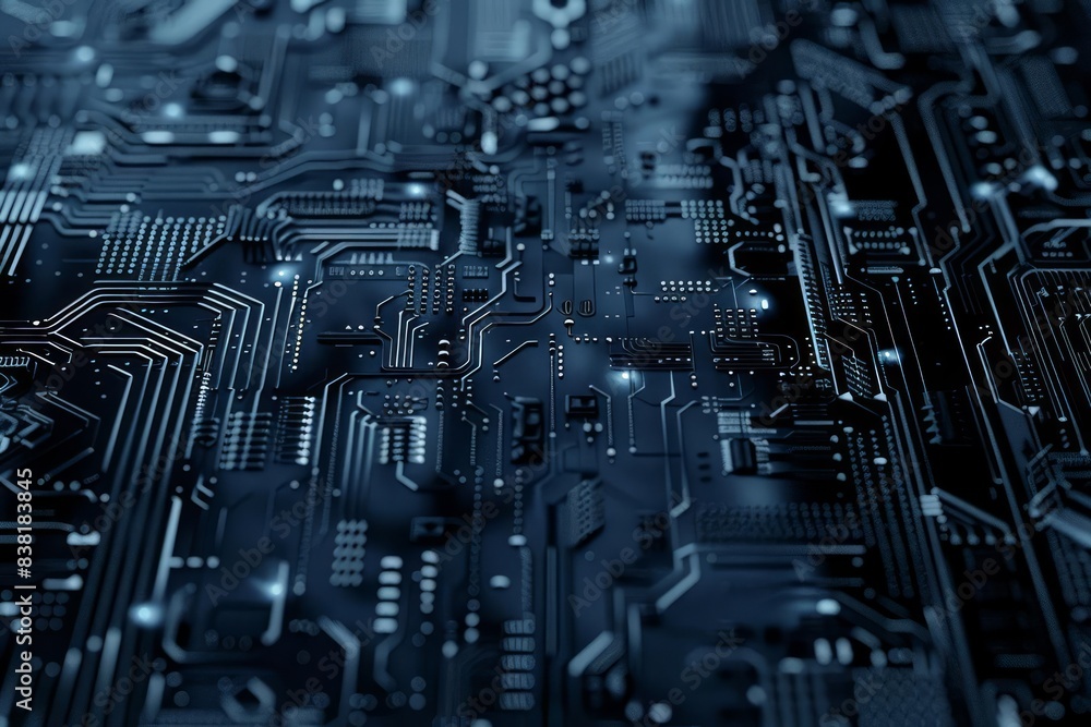 Abstract digital tech background in monochrome blue Abstract digital tech background in monochrome blue