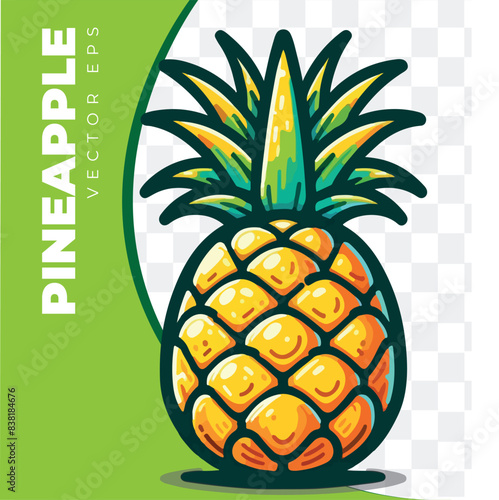 Pineapple EPS Vector (made by AI and vectorized in Illustrator) photo