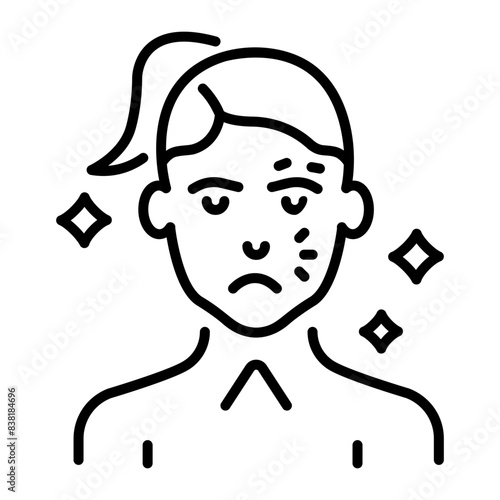 Ready to use linear icon of acne removal 