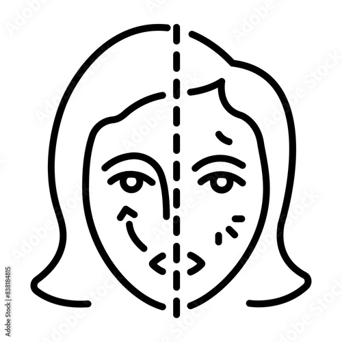 Here’s a linear icon depicting face lifting 