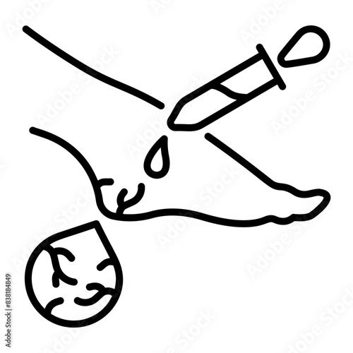 Get this linear icon of treating cracked heel 