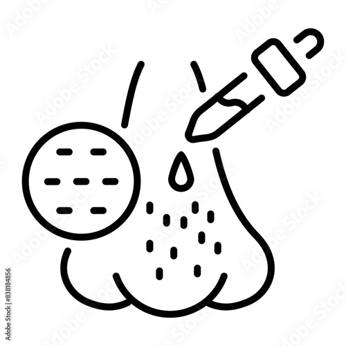 Scalable line style icon depicting blackhead treatment 