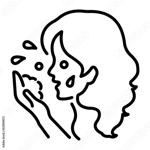 Check out linear icon of face wash 