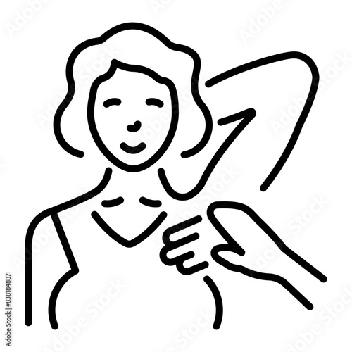 Here’s a linear icon depicting armpit waxing 