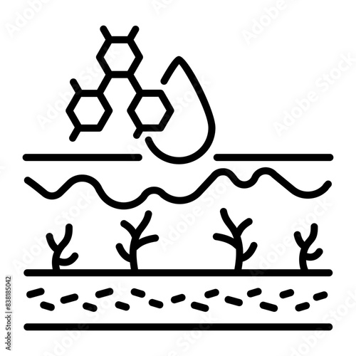 Premium outline icon of hyaluronic boost 
